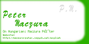 peter maczura business card